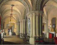 Hau Edward Petrovich Interiors of the Winter Palace. The Gothic Drawing Room of Grand Princesses - Hermitage